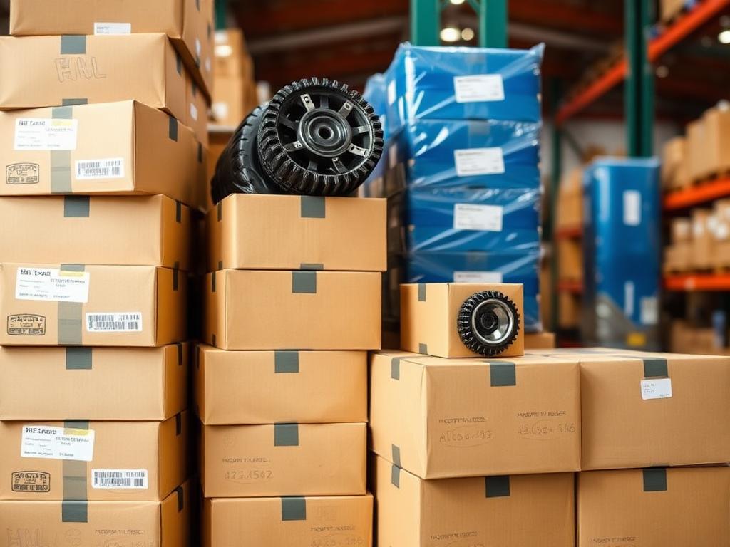 Caixas de peças prontas para envio